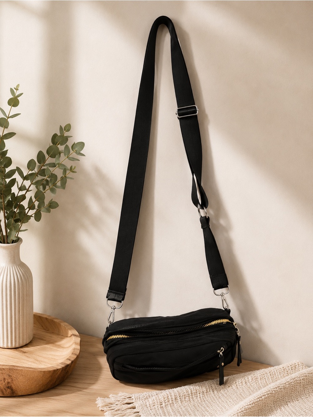 Black Adjustable Crossbody Strap / Belt Bag